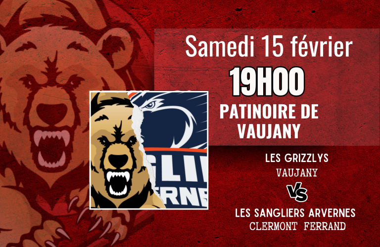 Hockey D2 : Les grizzlys de Vaujany VS Les sangliers arvernes... Le 15 fév 2025